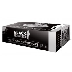 EXTRA LARGE BLACK ARMOUR NITRILE GLOVES PKT 100